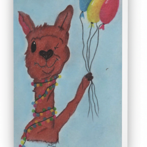 Wenskaartje 'B-day LAMA'