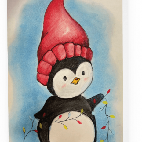 kerstkaart Pinguin